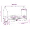 vidaXL Estructura de cama infantil con cajones madera pino 90x190 cm