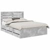 vidaXL Estructura de cama Gris Concreto 160 x 200 cm Madera Ingenieril