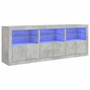 vidaXL Aparador con luces LED gris hormig&oacute;n 181,5x37x67 cm