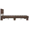 vidaXL Estructura cama madera ingenier&iacute;a metal marr&oacute;n roble 140x190 cm