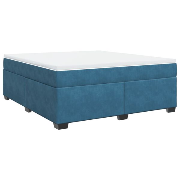 vidaXL Cama box spring con colch&oacute;n terciopelo azul oscuro 180x200 cm