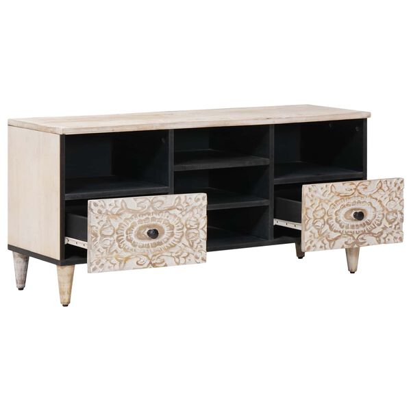 vidaXL Mueble de TV 100 x 33,5 x 46 cm Madera de mango maciza