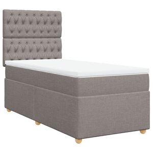 vidaXL Cama box spring con colch&oacute;n tela gris taupe 90x200 cm