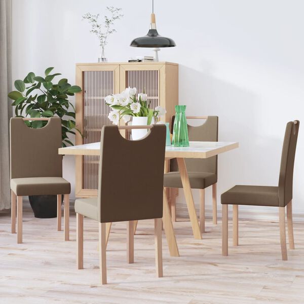 vidaXL Sillas de comedor 4 unidades tela gris topo