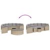 vidaXL Set de sofá de jardín semicircular 3 pzas ratán sintético beige