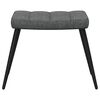 vidaXL Sill&oacute;n de relax con taburete tela gris oscuro