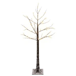 vidaXL &Aacute;rbol de Navidad LED cubierto de nieve Marr&oacute;n 22 x 22 x 120 cm