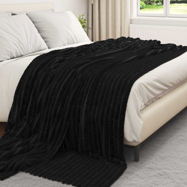 vidaXL Mantitas de Sof&aacute; 6 pcs Negro 270 x 240 cm Lana