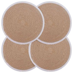 vidaXL Manteles de yute 4 uds. Natural y Blanco 100% yute tosas