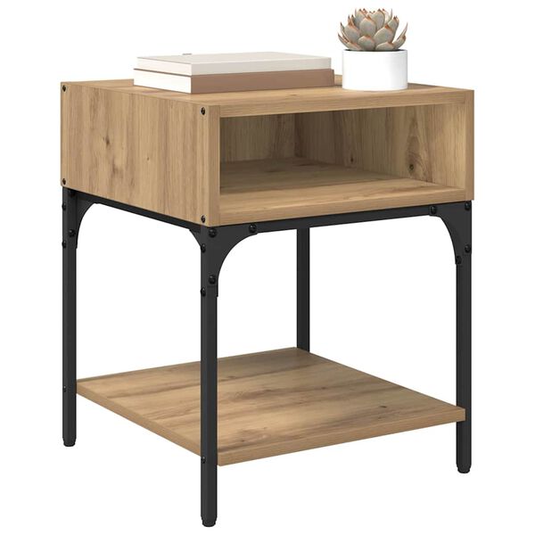 vidaXL Mesita de Noche Roble artesanal 40 x 40 x 50 cm