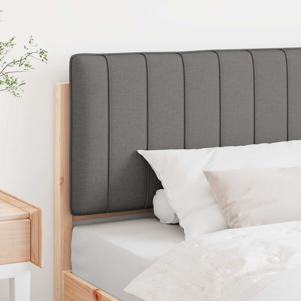 vidaXL Cabecero tapizado con cabecera Marr&oacute;n y Gris Claro 100 cm