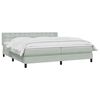 vidaXL Cama box spring con colch&oacute;n terciopelo gris claro 180x220 cm