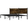 vidaXL Estructura de cama sin colchón metal roble ahumado 150x200 cm
