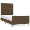 vidaXL Estructura de cama sin colch&oacute;n tela marr&oacute;n oscuro 90x200 cm