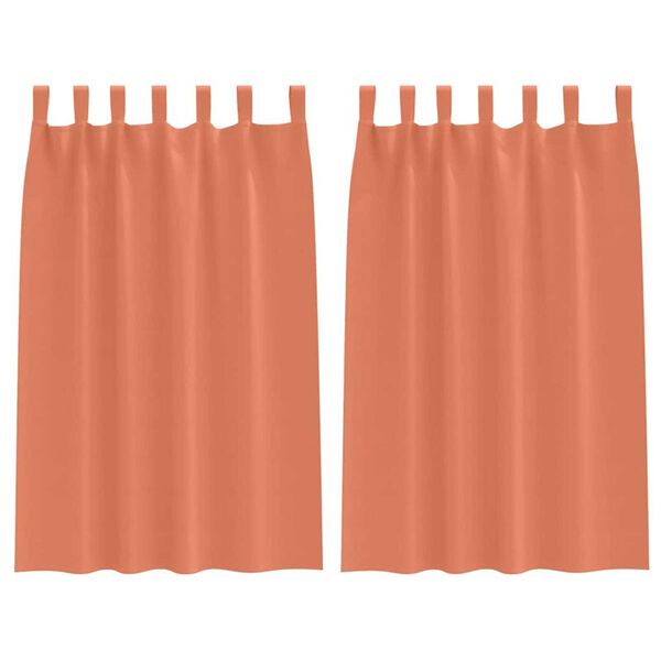 vidaXL Cortinas Opacas con Anillas 2 pcs Terracota 175 x 140 cm