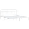 vidaXL Estructura cama sin colch&oacute;n con cabecero metal blanco 193x203cm