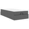 vidaXL Estructura de cama con colch&oacute;n 2 pcs Gris Tenue tela