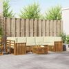 vidaXL Conjunto de sof&aacute;s de exterior con coj&iacute;n 8 pcs Natural y Crema