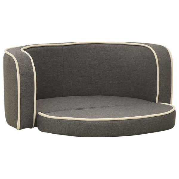 vidaXL Sof&aacute; plegable para perros coj&iacute;n lavable de lino gris 76x71x30cm
