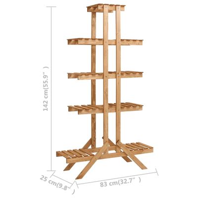 vidaXL Soporte para plantas de madera de abeto 83x25x142 cm