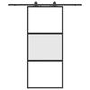 vidaXL Puerta corredera con herrajes negro 90x205 cm vidrio templado