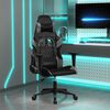 vidaXL Silla gaming cuero sintético negro y gris