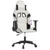 vidaXL Silla gaming cuero sint&eacute;tico blanco y negro