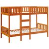 vidaXL Litera de madera maciza de pino marr&oacute;n cera 90x200 cm
