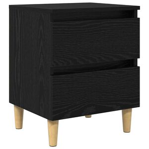 vidaXL Mueble de cama Roble Negro 40 x 35 x 50 cm Madera contrachapada