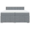 vidaXL Cama box spring con colchón tela gris claro 200x200 cm