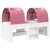 vidaXL Cama con T&uacute;nel 3 uds. Blanco y Rosa Madera de ingenier&iacute;a