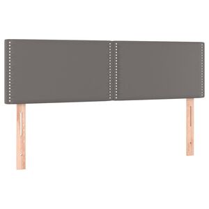 vidaXL Cabeceros 2 unidades cuero sint&eacute;tico gris 72x5x78/88 cm