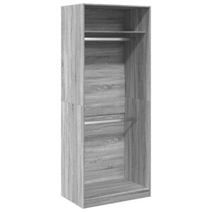 vidaXL Armario de madera de ingenier&iacute;a gris Sonoma 80x50x200 cm