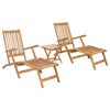 vidaXL Silla de jard&iacute;n plegable con mesa 2 pcs Natural