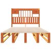 vidaXL Cama con estanter&iacute;a sin colch&oacute;n madera maciza marr&oacute;n 135x190cm