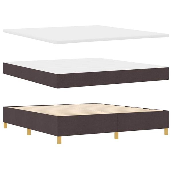 vidaXL Cama tipo Box Spring Marr&oacute;n Oscuro 180 x 200 cm tela