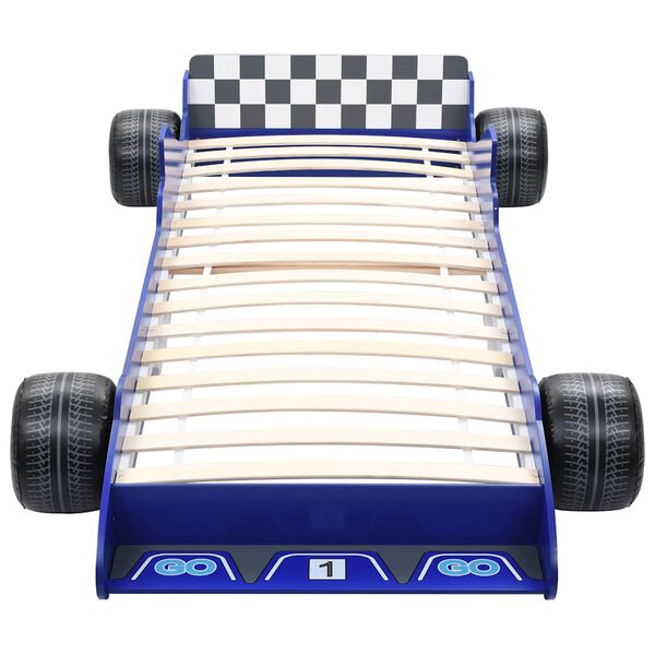vidaXL Cama con forma de coche de carreras para ni&ntilde;os 90x200 cm azul