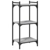 vidaXL Librer&iacute;a 3 estantes madera ingenier&iacute;a gris Sonoma 40x30x86 cm
