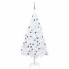 vidaXL Árbol de Navidad preiluminado con luces y bolas blanco 180 cm