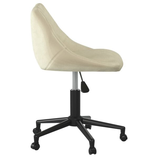 vidaXL Silla de oficina giratoria de terciopelo crema