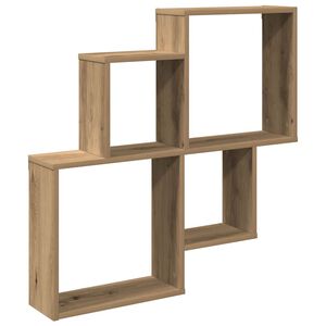 vidaXL Estante de pared madera ingenier&iacute;a roble artisian 80x15x78,5 cm