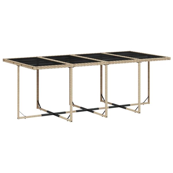 vidaXL Set comedor de jard&iacute;n con cojines 13 pzas rat&aacute;n sint&eacute;tico beige
