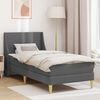 vidaXL Estructura de cama con colch&oacute;n Gris oscuro 90 x 200 cm tela