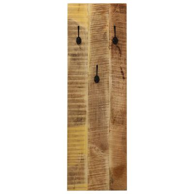 vidaXL Percheros de pared 2 uds madera maciza de mango 36x110x3 cm