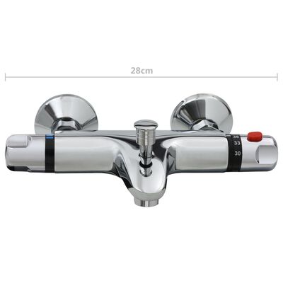 VidaXL Grifo mezclador termostático de bañera/ducha cromado