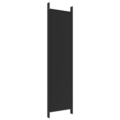 vidaXL Biombo divisor de 5 paneles de tela negro 250x200 cm