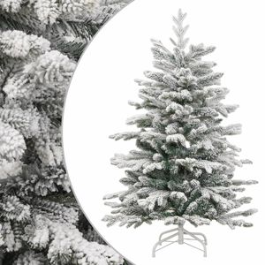 vidaXL &Aacute;rbol de Navidad artificial con bisagras y nieve flocada 120 cm