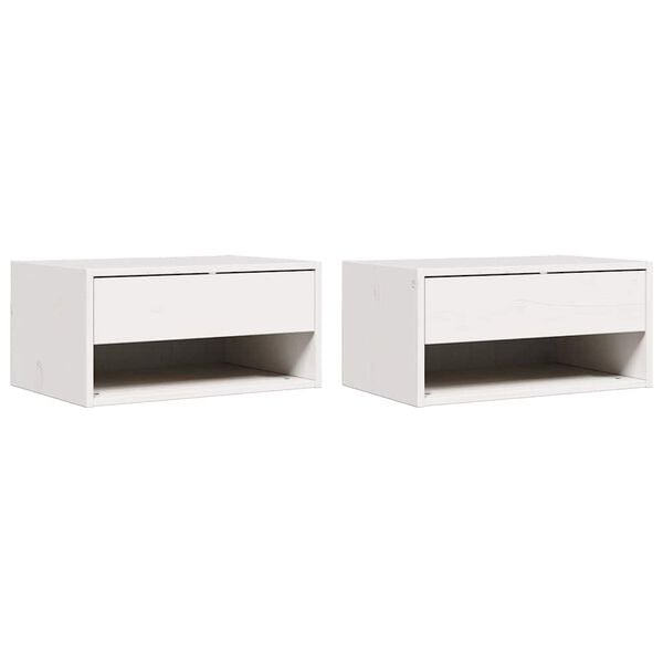 vidaXL Mesita de Noche 2 pcs 50 x 32,5 x 24 cm Madera maciza de pino