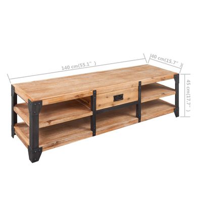vidaXL Mueble para TV madera de acacia maciza 140x40x45 cm