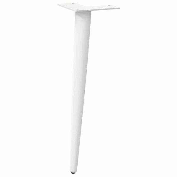 vidaXL Patas para mesa de centro cónicas (4 unidades), color blanco, 30-31 cm, acero